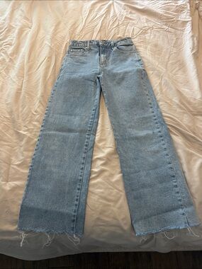 Girls Aqua Wide Leg Jeans Size 10